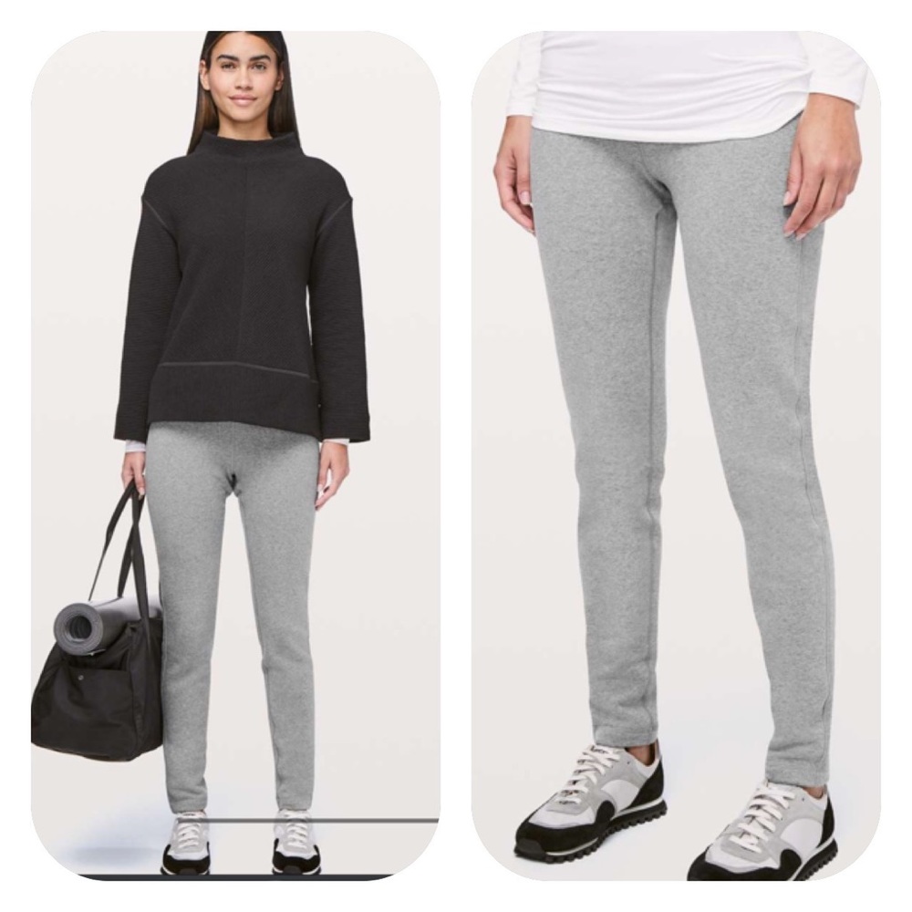 Lululemon Wunder Lounge Pant 30” in Heathered Core Medium Gray sz 8 NWOT fleece